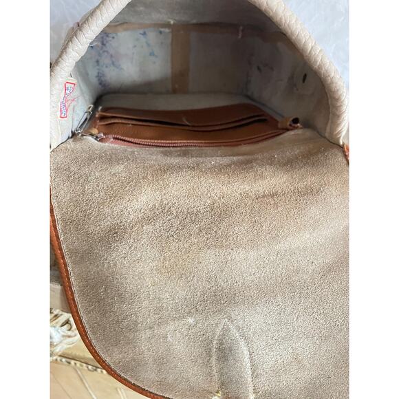 Vtg DOONEY and BOURKE tan beige braided toggle equestrian crossbody/shoulder bag - Picture 9 of 9